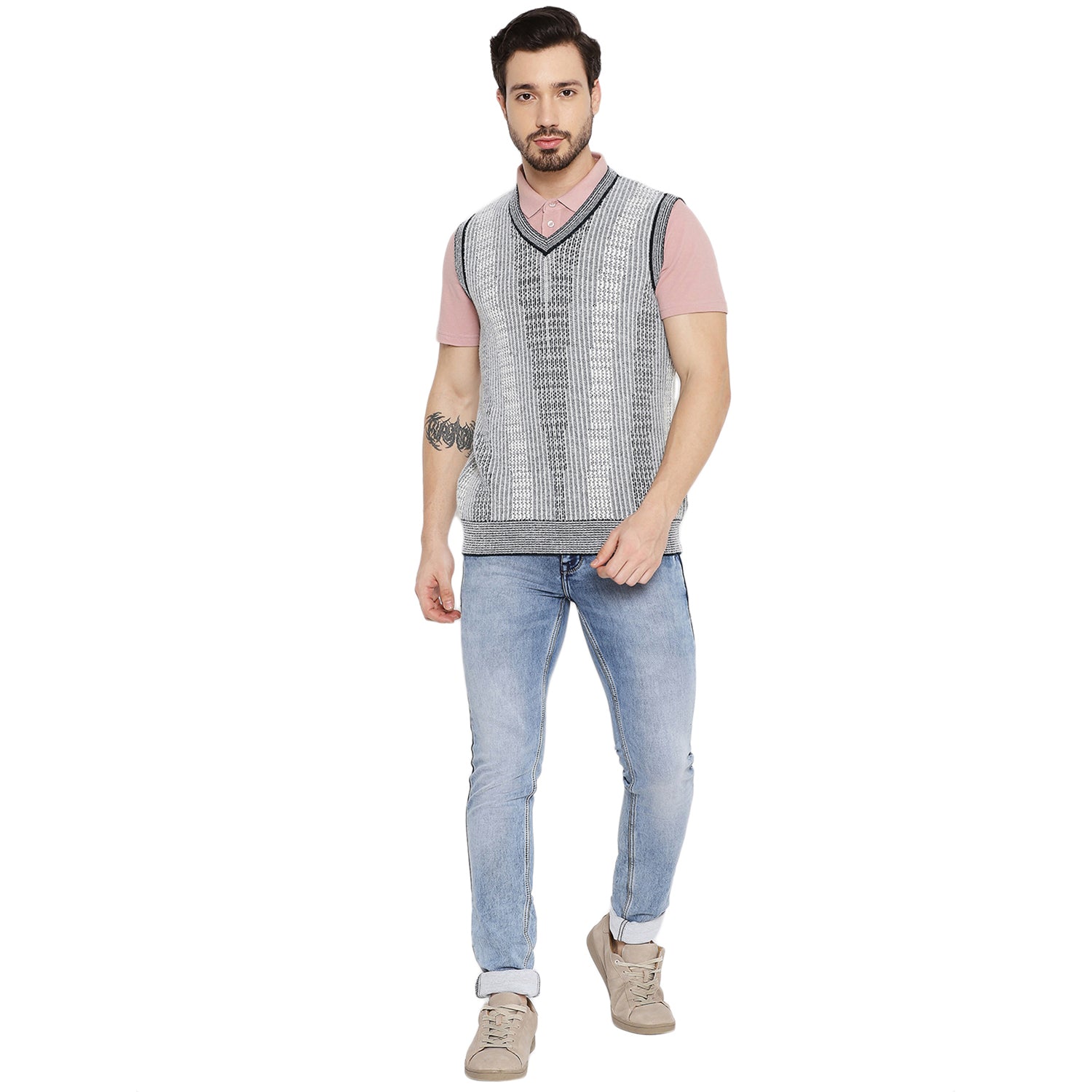 Duke Urban Men Sleeveless V Neck Sweater (SDS2031)