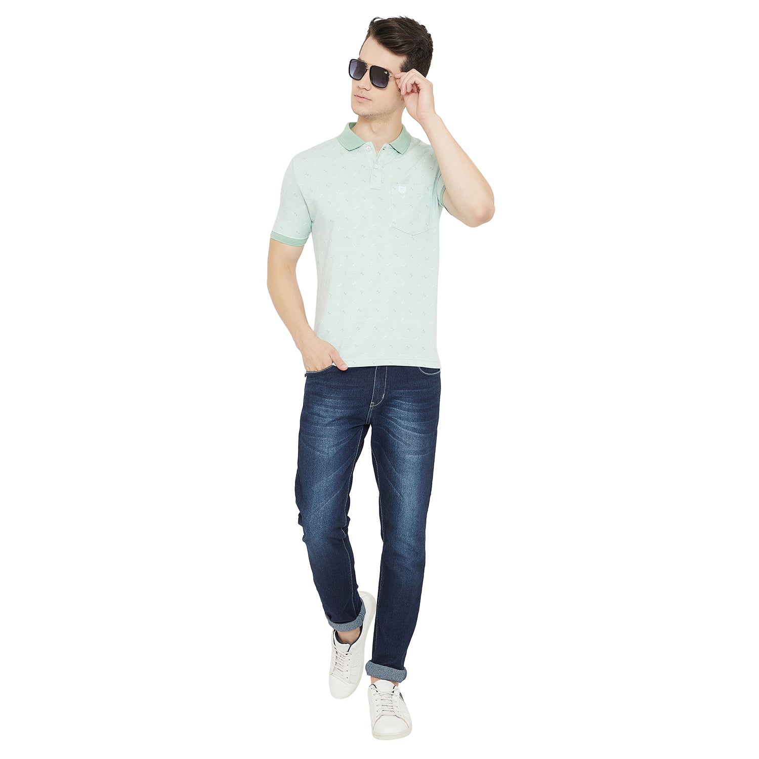 Duke Stardust Men Polo Neck Striped T-Shirt(LF4899)