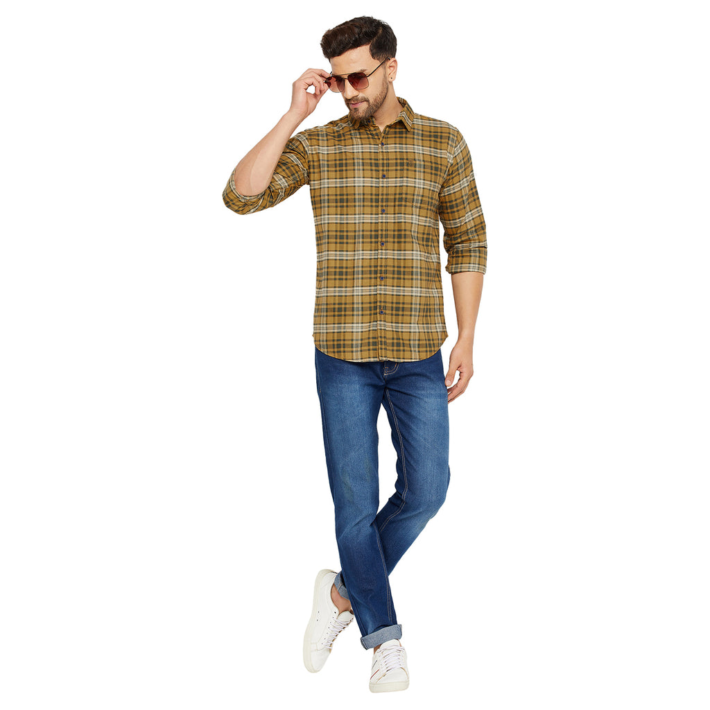 Duke Urban Men Slim Fit Solid Spread Collar Casual Shirt (SDO5CKOF)