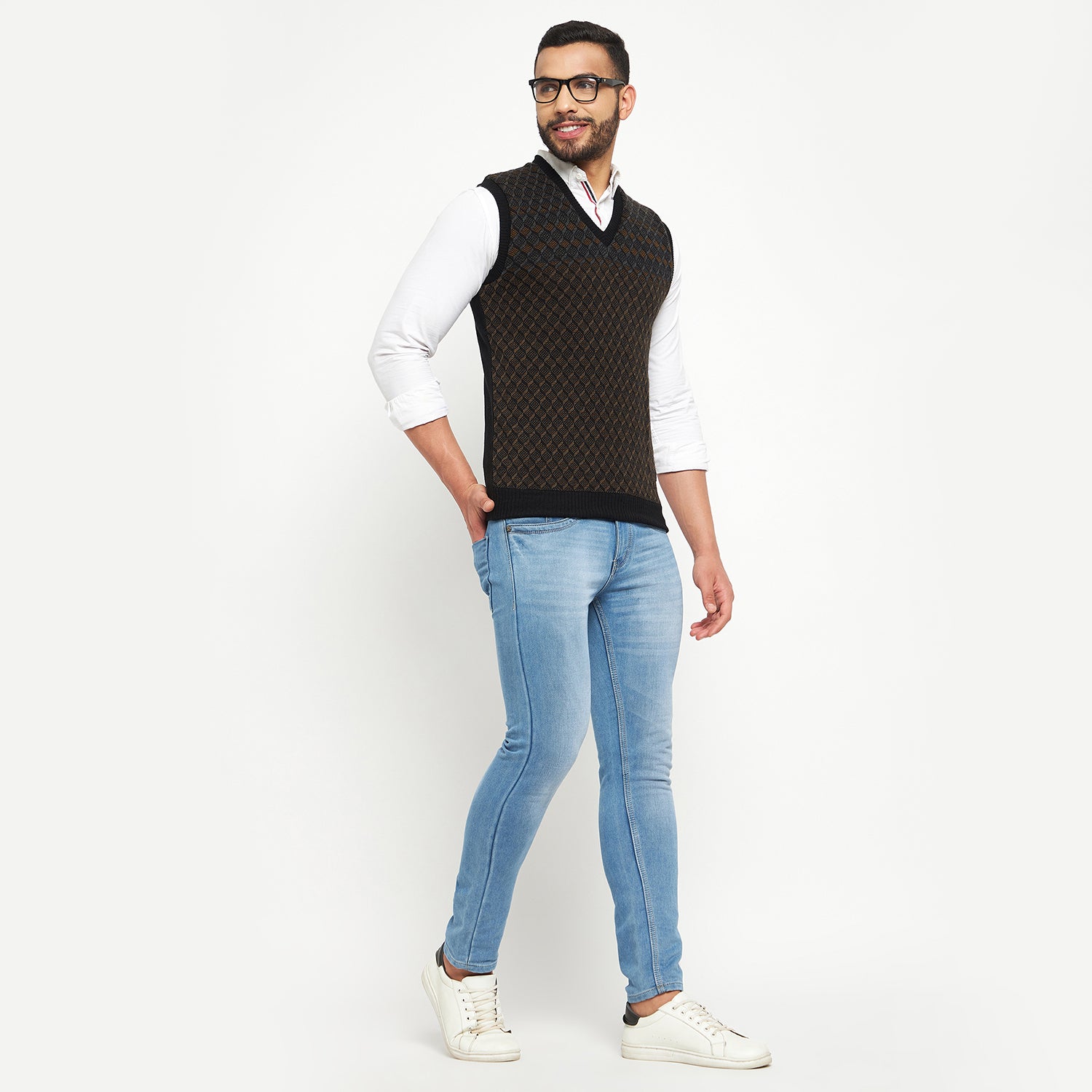 Duke Urban Men Sleeveless Reversible Sweater (SDS2041)