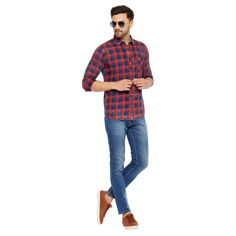 Duke Urban Men Slim Fit Solid Spread Collar Casual Shirt (SDO9CKID)