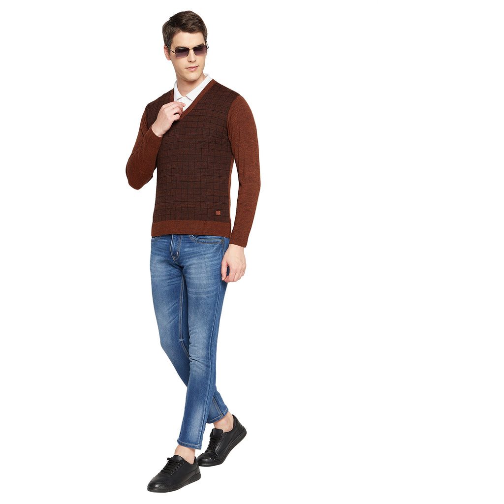 Duke Stardust Men Full Sleeve V Neck Sweater (SDS8095)