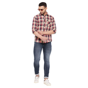 Duke Stardust Men Slim Fit Checkered Spread Collar Casual Shirt (SDO9CKIG)