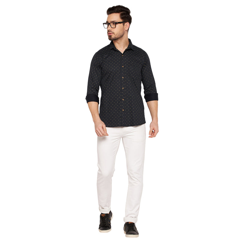 Duke Urban Men Slim Fit Printed Spread Collar Casual Shirt (SDO8PRSI)