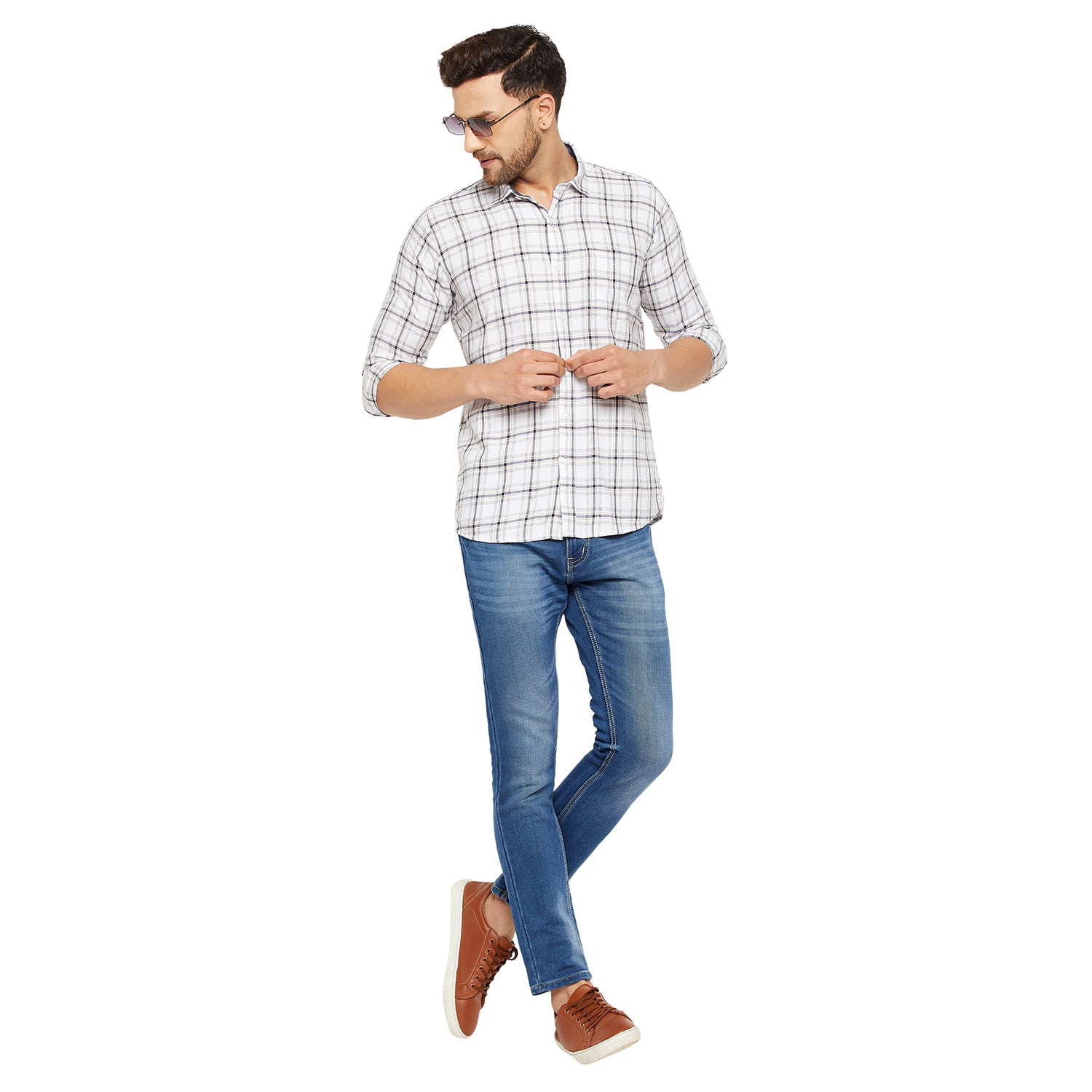 Duke Urban Men Slim Fit Solid Spread Collar Casual Shirt (SDO8CKLC)