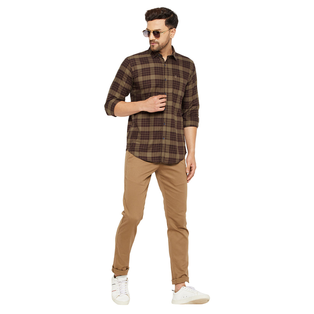 Duke Stardust Men Slim Fit Solid Spread Collar Casual Shirt (SDO5CKOJ)