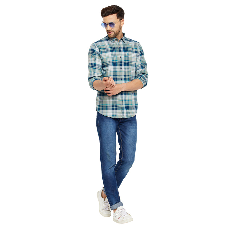 Duke Urban Men Slim Fit Solid Spread Collar Casual Shirt (SDO5CKOL)