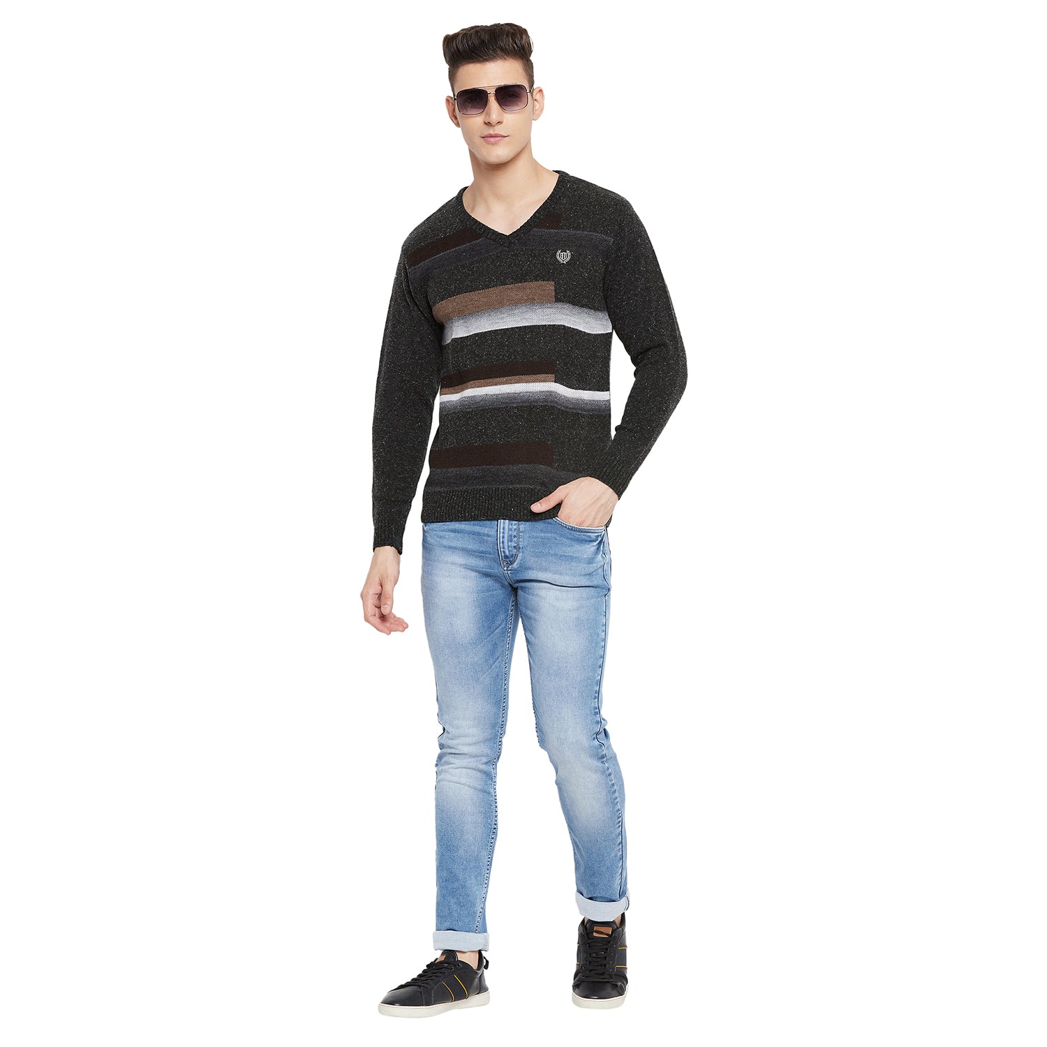 Duke Stardust Men Full Sleeve V Neck Sweater (SDS583)