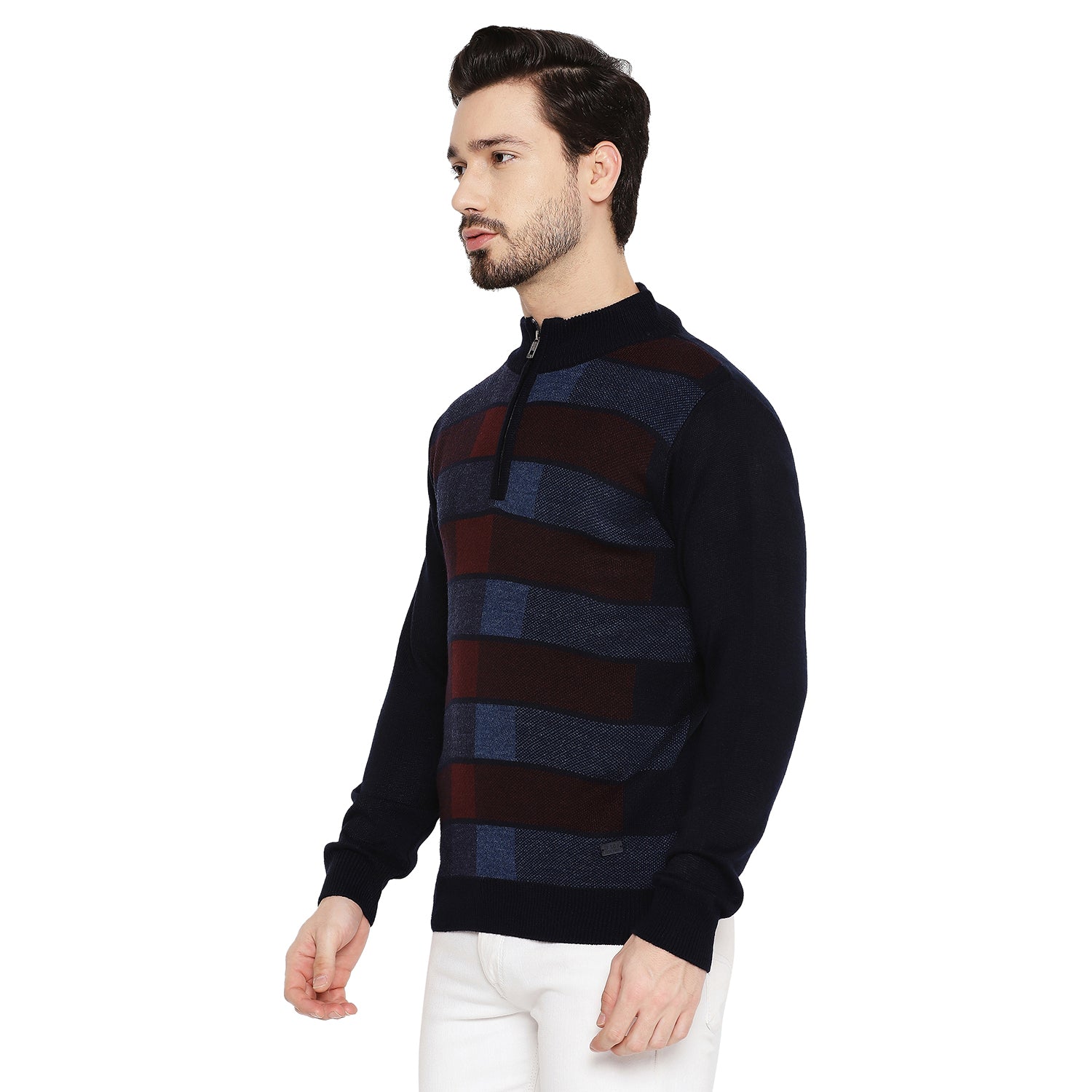 Duke Urban Men Full Sleeve Half Zip Sweater (SDS2077)