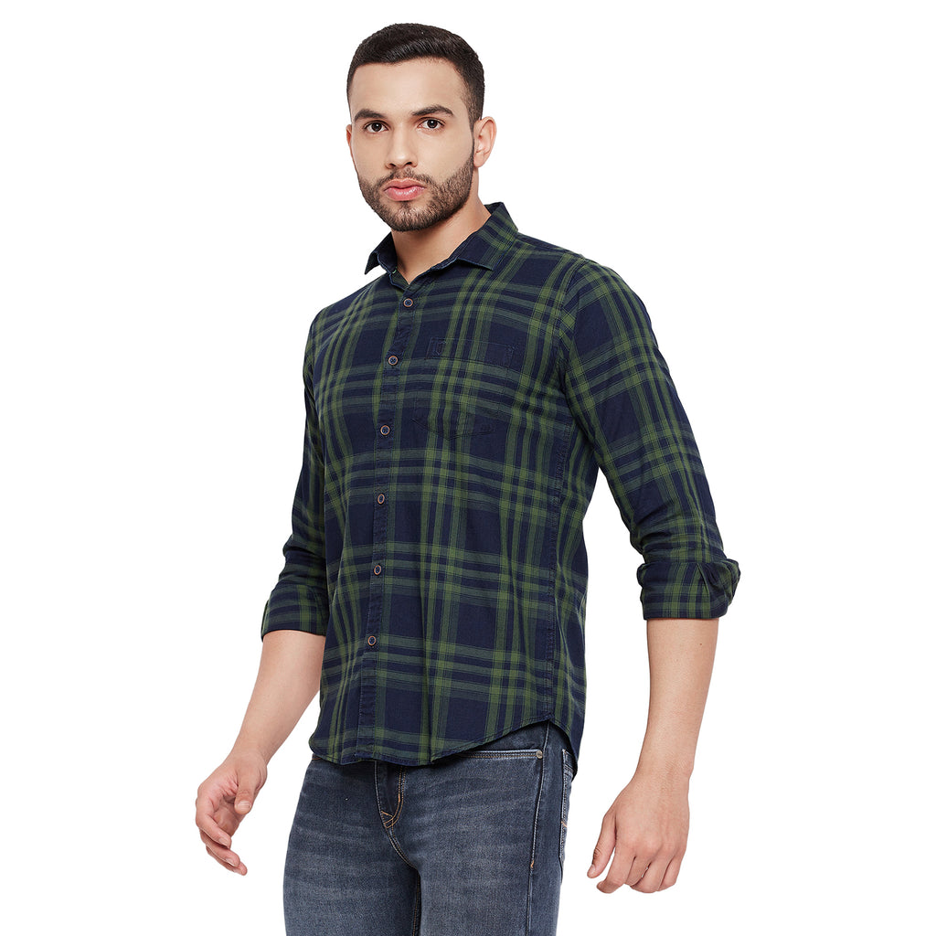 Duke Stardust Men Slim Fit Checkered Spread Collar Casual Shirt (SDO5CKIL)
