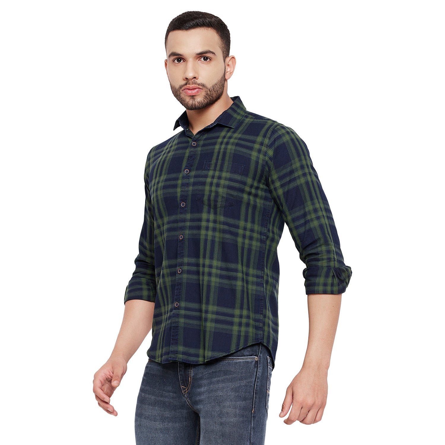 Duke Stardust Men Slim Fit Checkered Spread Collar Casual Shirt (SDO5CKIL)