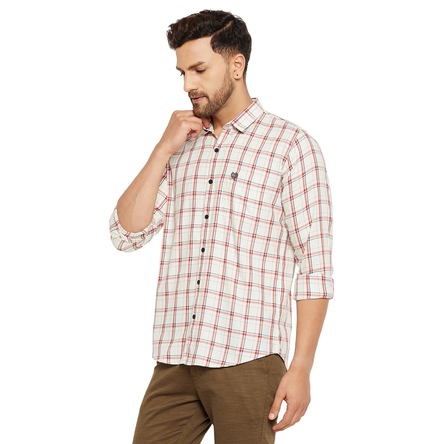 Duke Stardust Men Slim Fit Solid Spread Collar Casual Shirt (SDO6CKF)