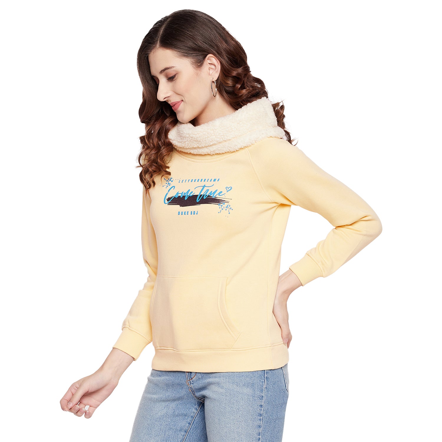 Duke Urban Women Full Sleeve Cowl Neck Sweatshirt (LFX777)