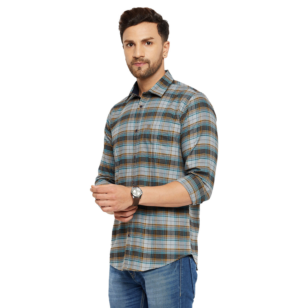 Duke Stardust Men Slim Fit Solid Spread Collar Casual Shirt (SDO5CKOG)