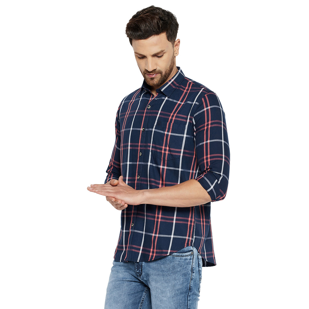 Duke Stardust Men Slim Fit Checkered Spread Collar Casual Shirt (SD7CKTPQ)
