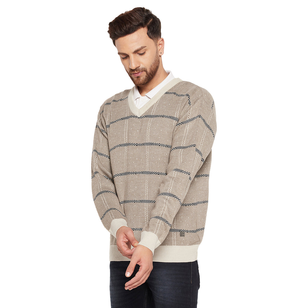 Duke Stardust Men Full Sleeve V-Neck Sweater (SDS708R)