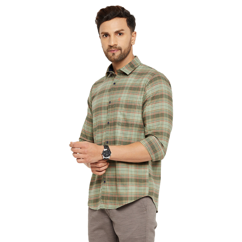 Duke Stardust Men Slim Fit Solid Spread Collar Casual Shirt (SDO5CKOG)