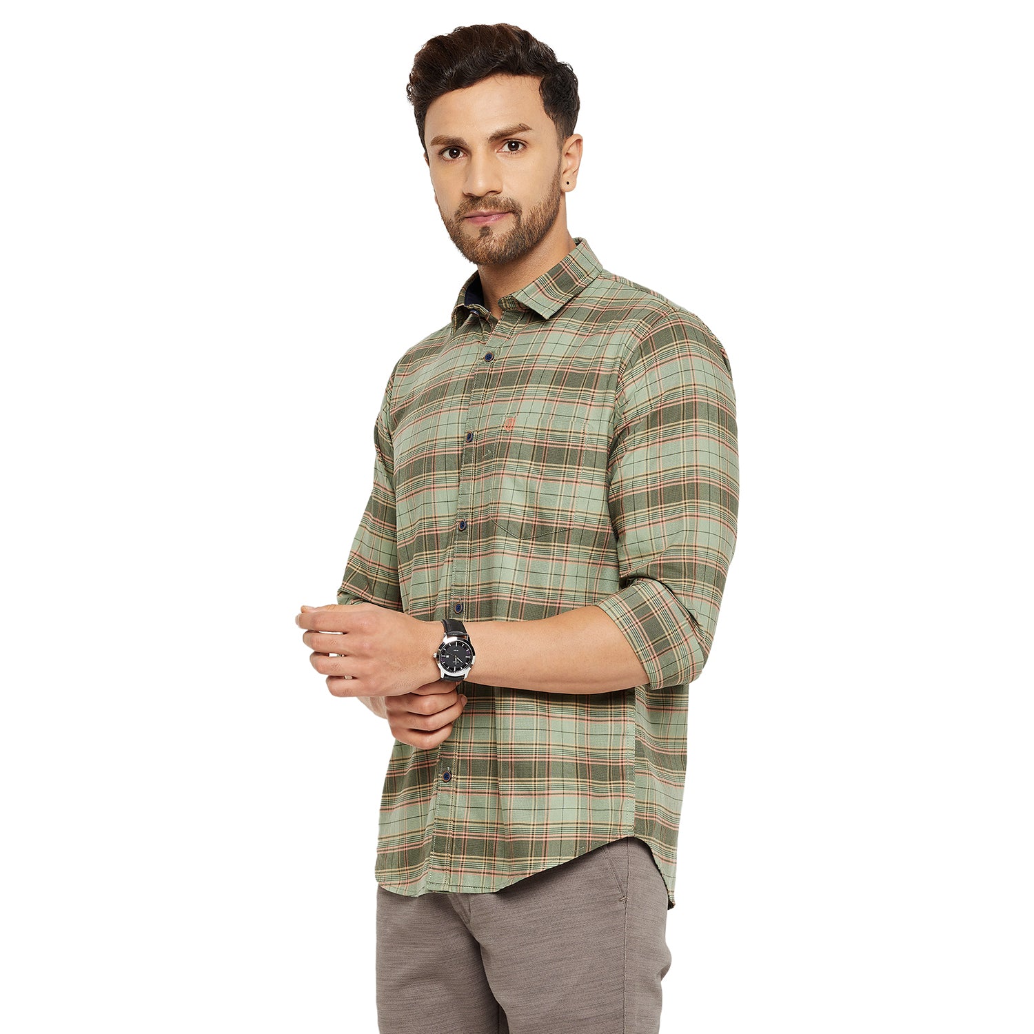 Duke Stardust Men Slim Fit Solid Spread Collar Casual Shirt (SDO5CKOG)