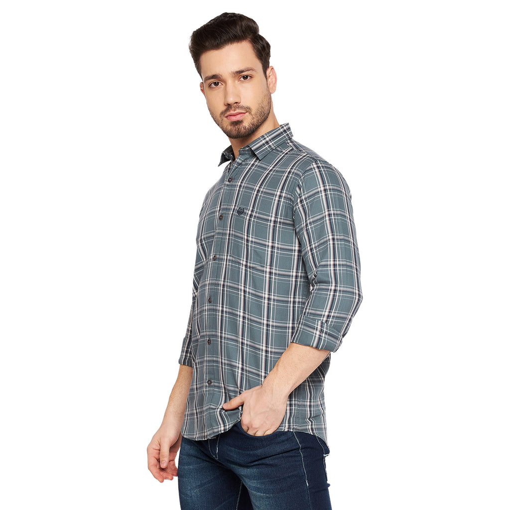 Duke Stardust Men Slim Fit Checkered Spread Collar Casual Shirt (SDO6CKJ)
