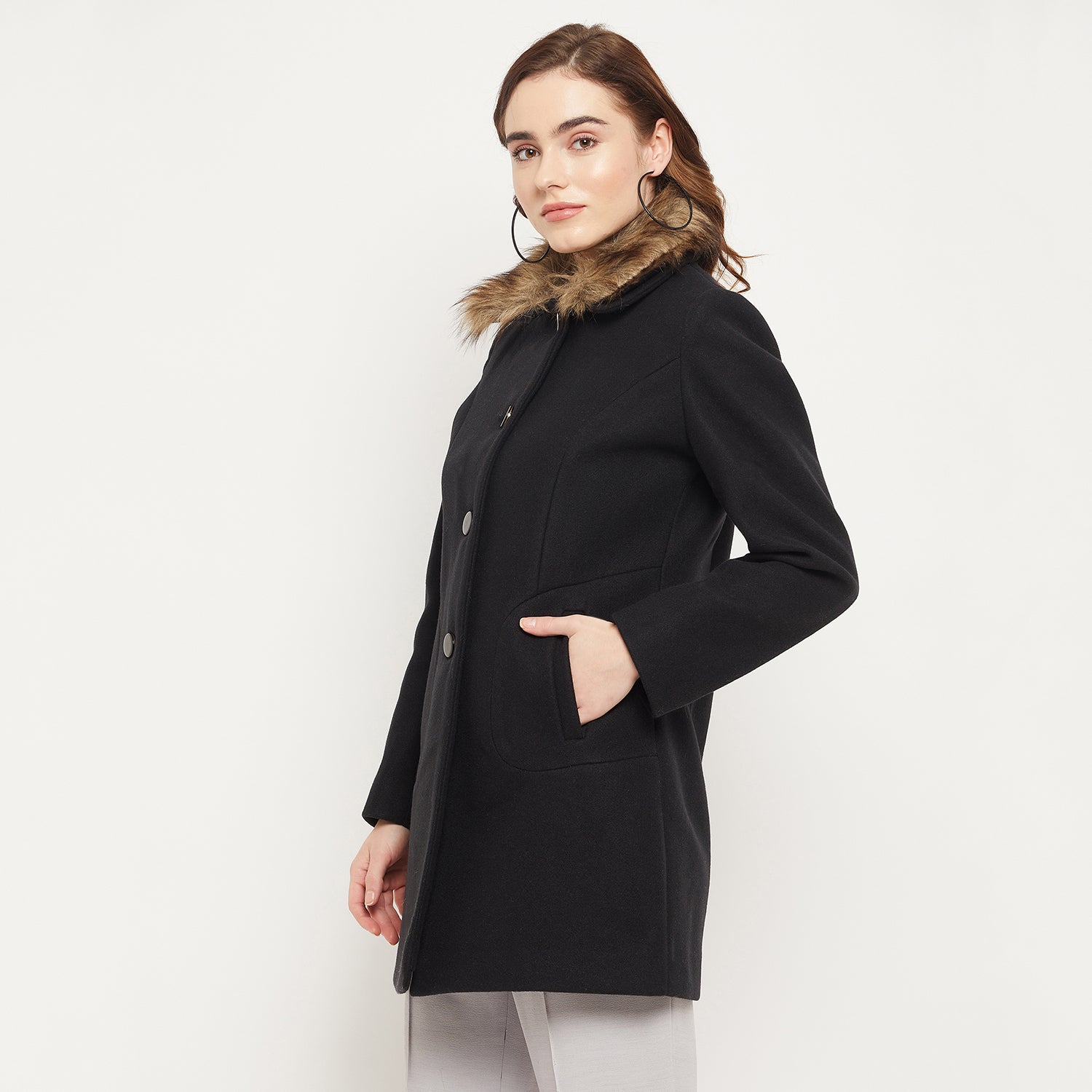 Duke Stardust Women Collared Neck Coat (SDZC104)