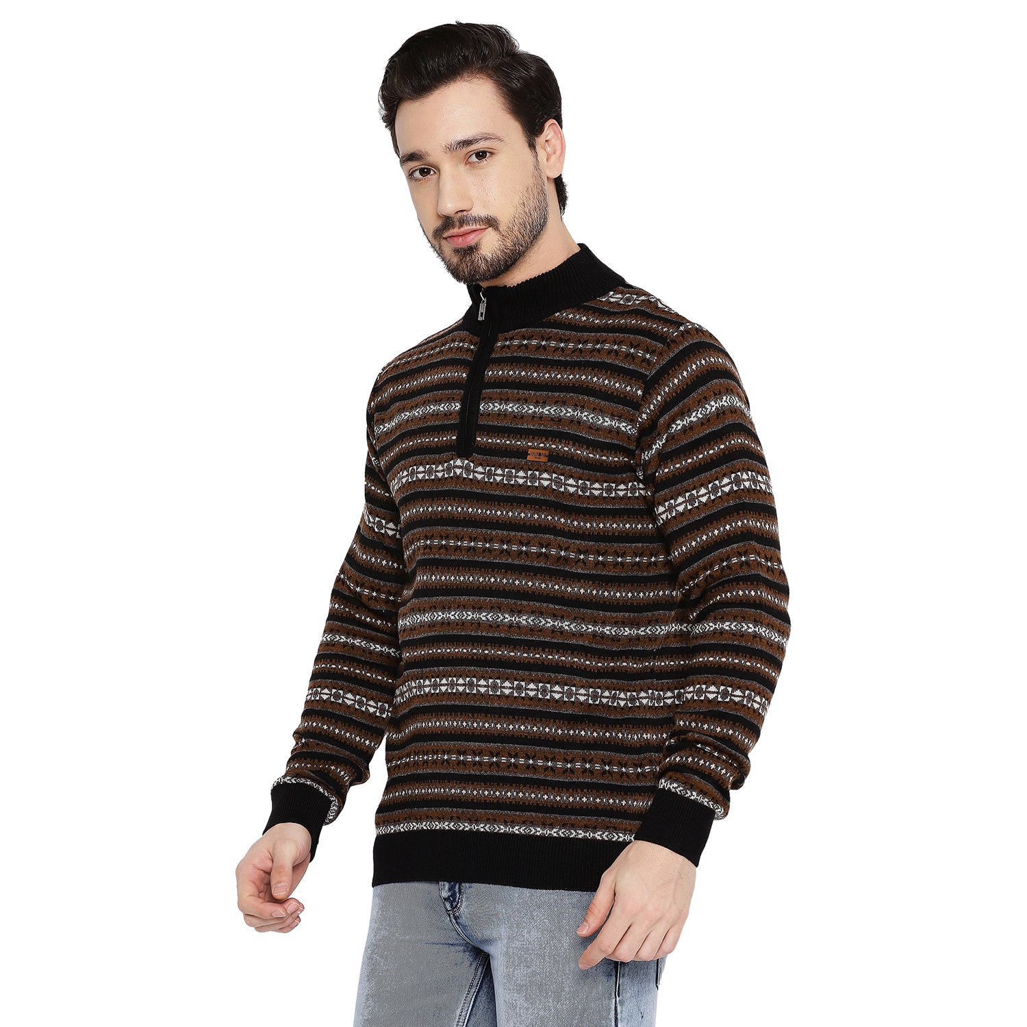 Duke Stardust Men Full Sleeve Half Zip Sweater (SDS2078)