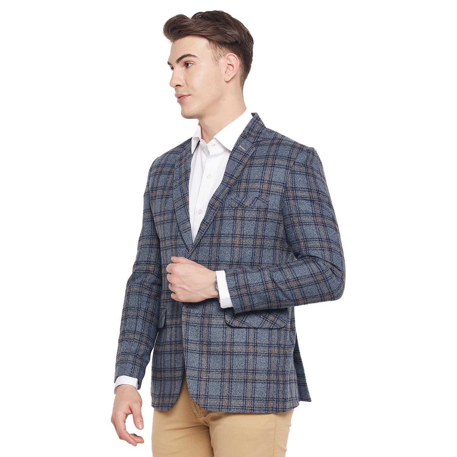Duke Stardust Men Full Sleeve Lapel Neck Coat (SDZ933)