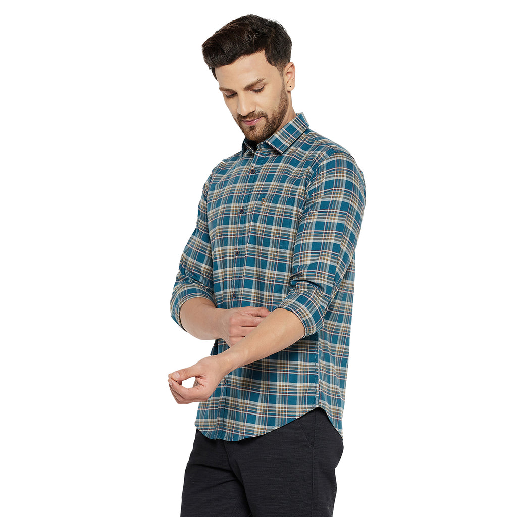 Duke Stardust Men Slim Fit Solid Spread Collar Casual Shirt (SDO5CKOK)