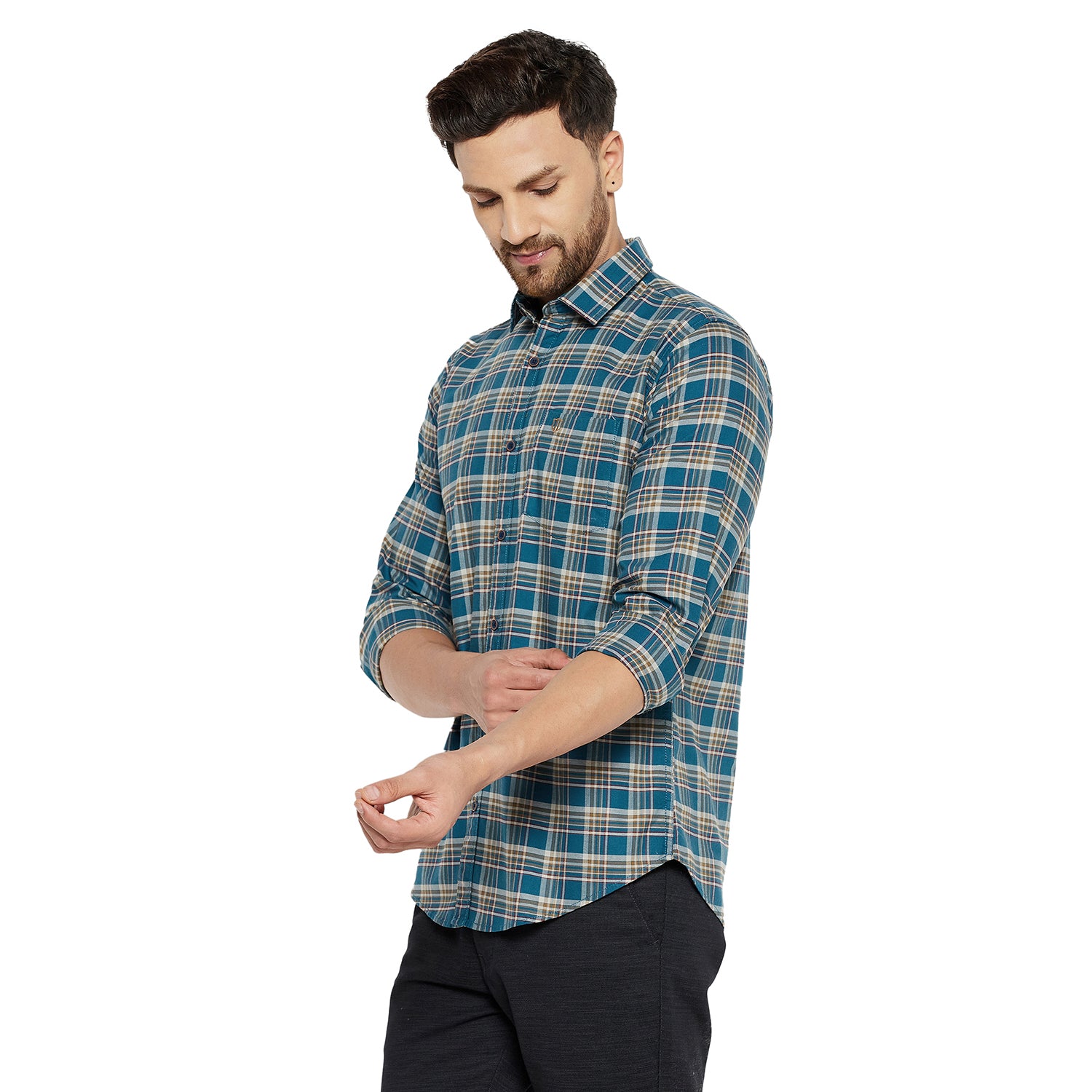 Duke Stardust Men Slim Fit Solid Spread Collar Casual Shirt (SDO5CKOK)