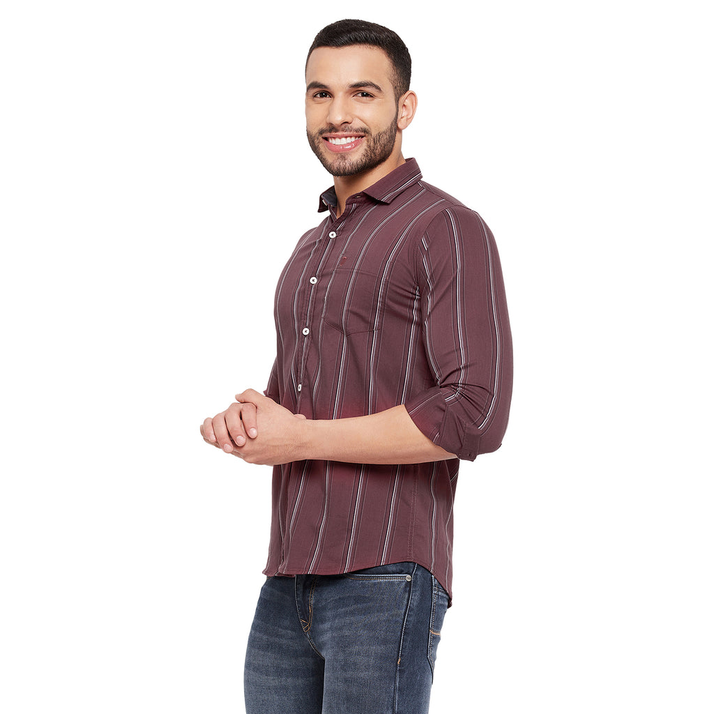 Duke Stardust Men Slim Fit Striped Spread Collar Casual Shirt (SDO8STTA)
