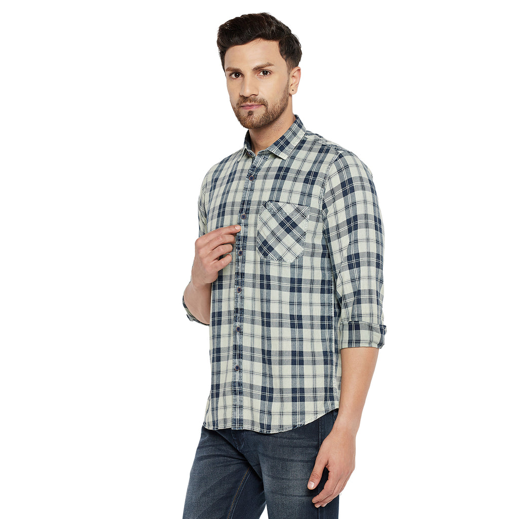 Duke Urban Men Slim Fit Solid Spread Collar Casual Shirt (SDO9CKIF)