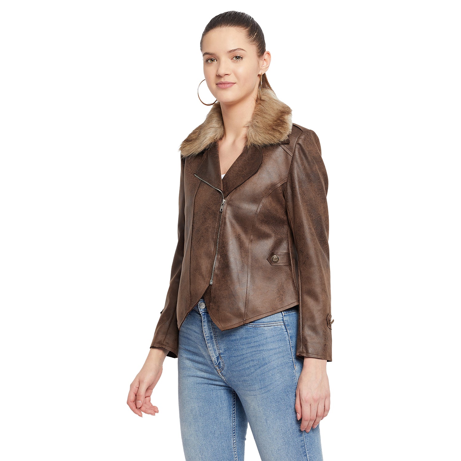 Duke Urban Women Full Sleeve Cropped Coat (SDZ6730)