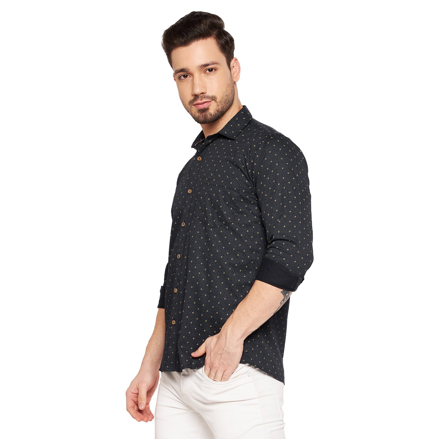 Duke Urban Men Slim Fit Printed Spread Collar Casual Shirt (SDO8PRSI)