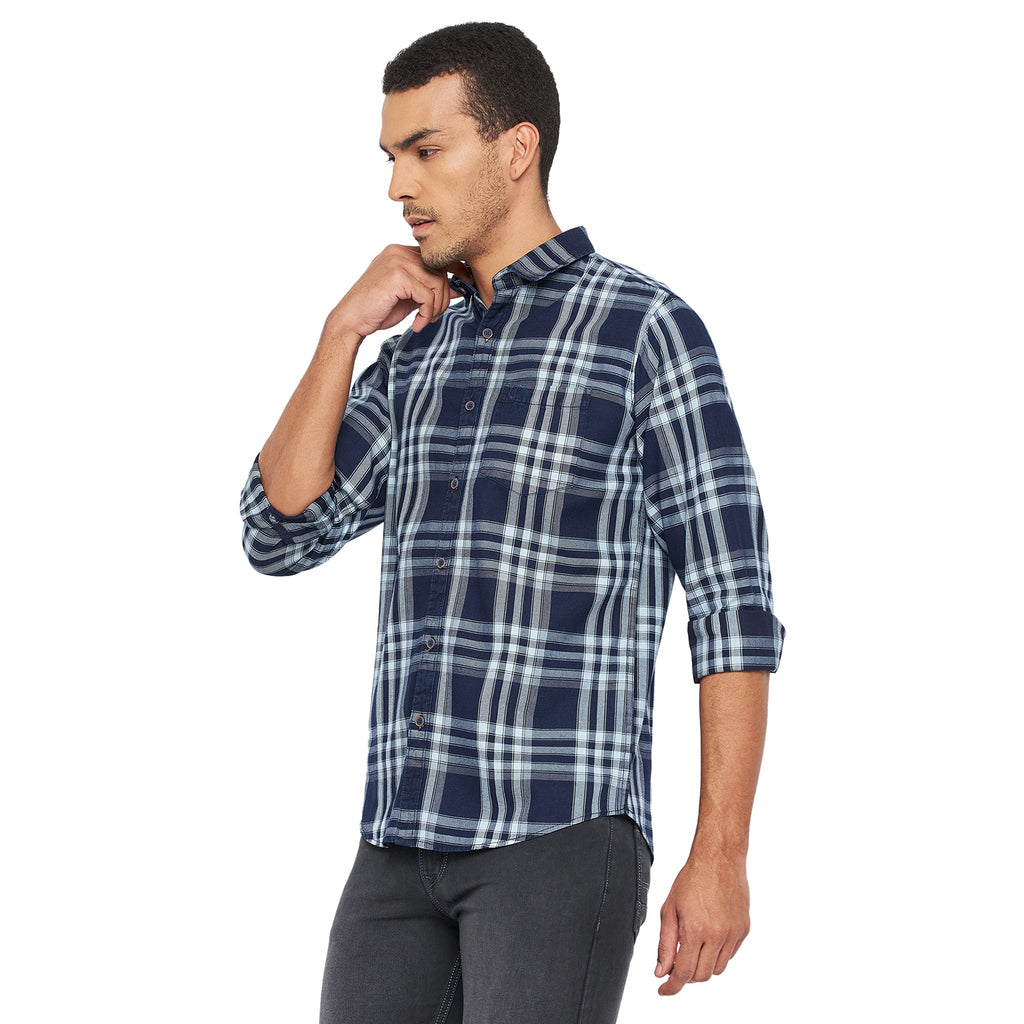 Duke Stardust Men Slim Fit Checkered Spread Collar Casual Shirt (SDO5CKIL)