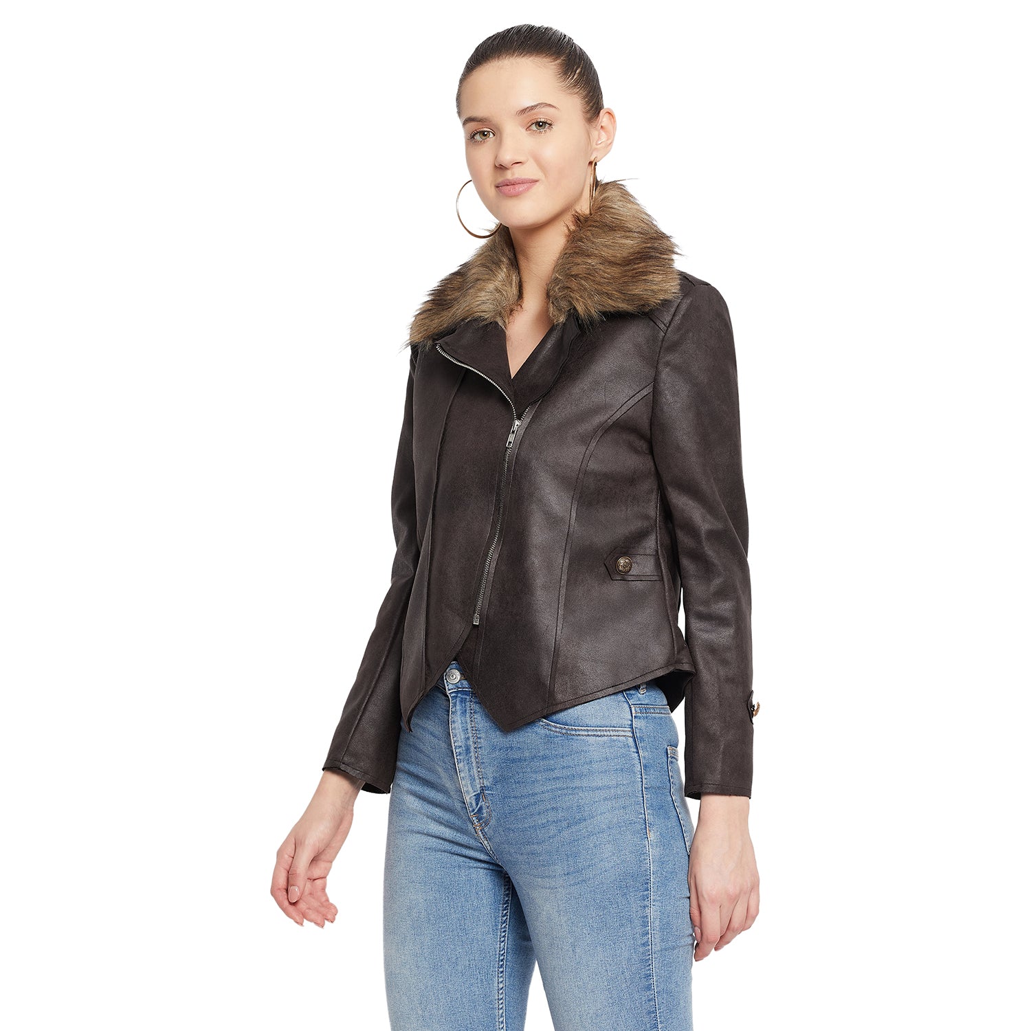 Duke Urban Women Full Sleeve Cropped Coat (SDZ6730)