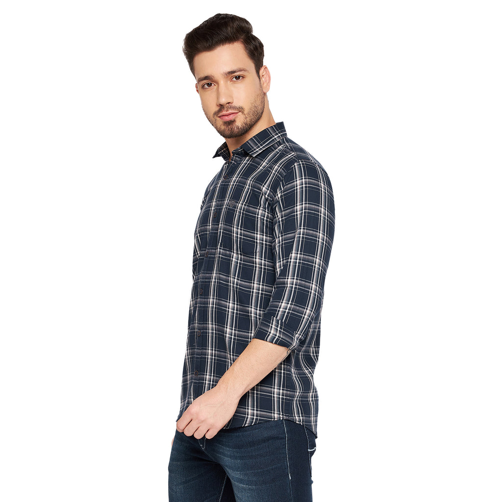 Duke Stardust Men Slim Fit Checkered Spread Collar Casual Shirt (SDO6CKJ)