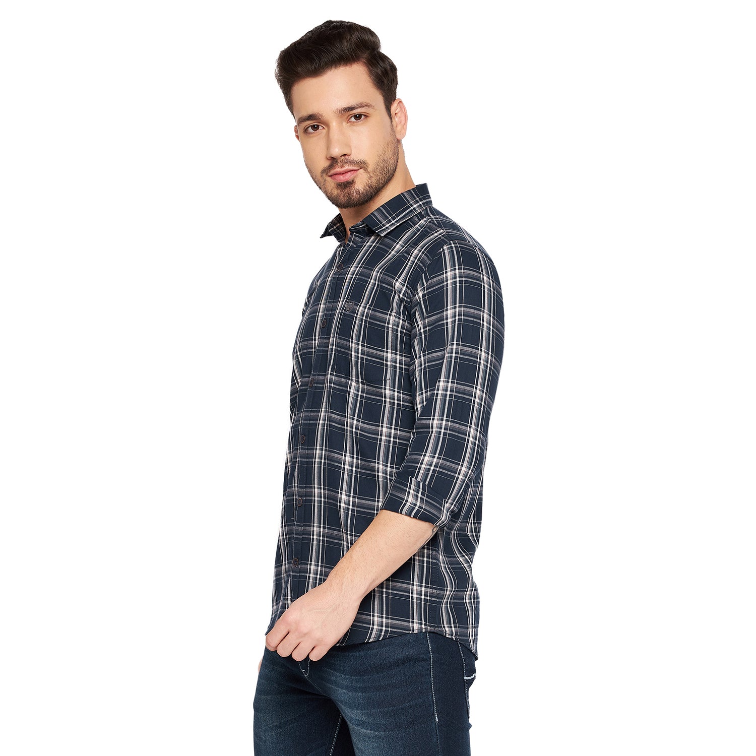 Duke Stardust Men Slim Fit Checkered Spread Collar Casual Shirt (SDO6CKJ)