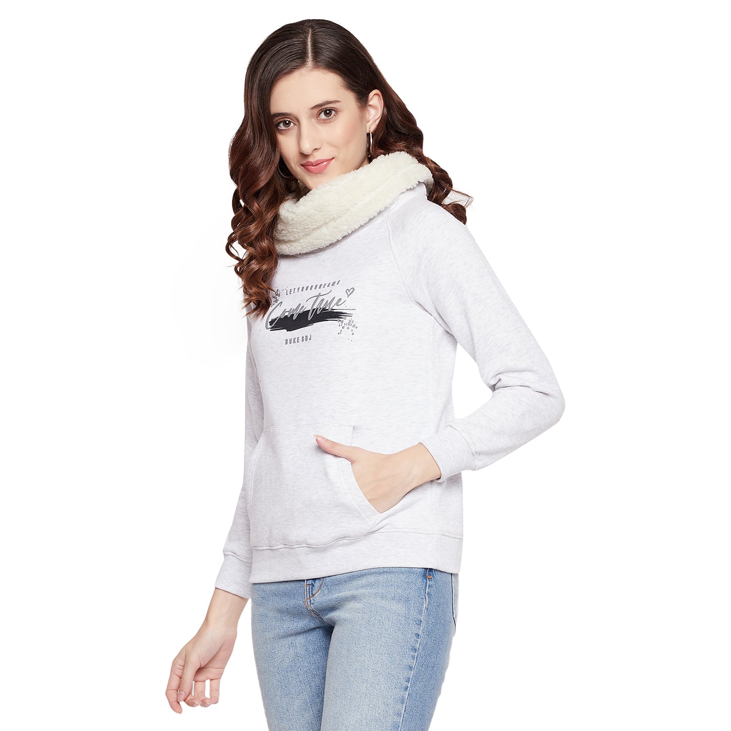 Duke Urban Women Full Sleeve Cowl Neck Sweatshirt (LFX777)