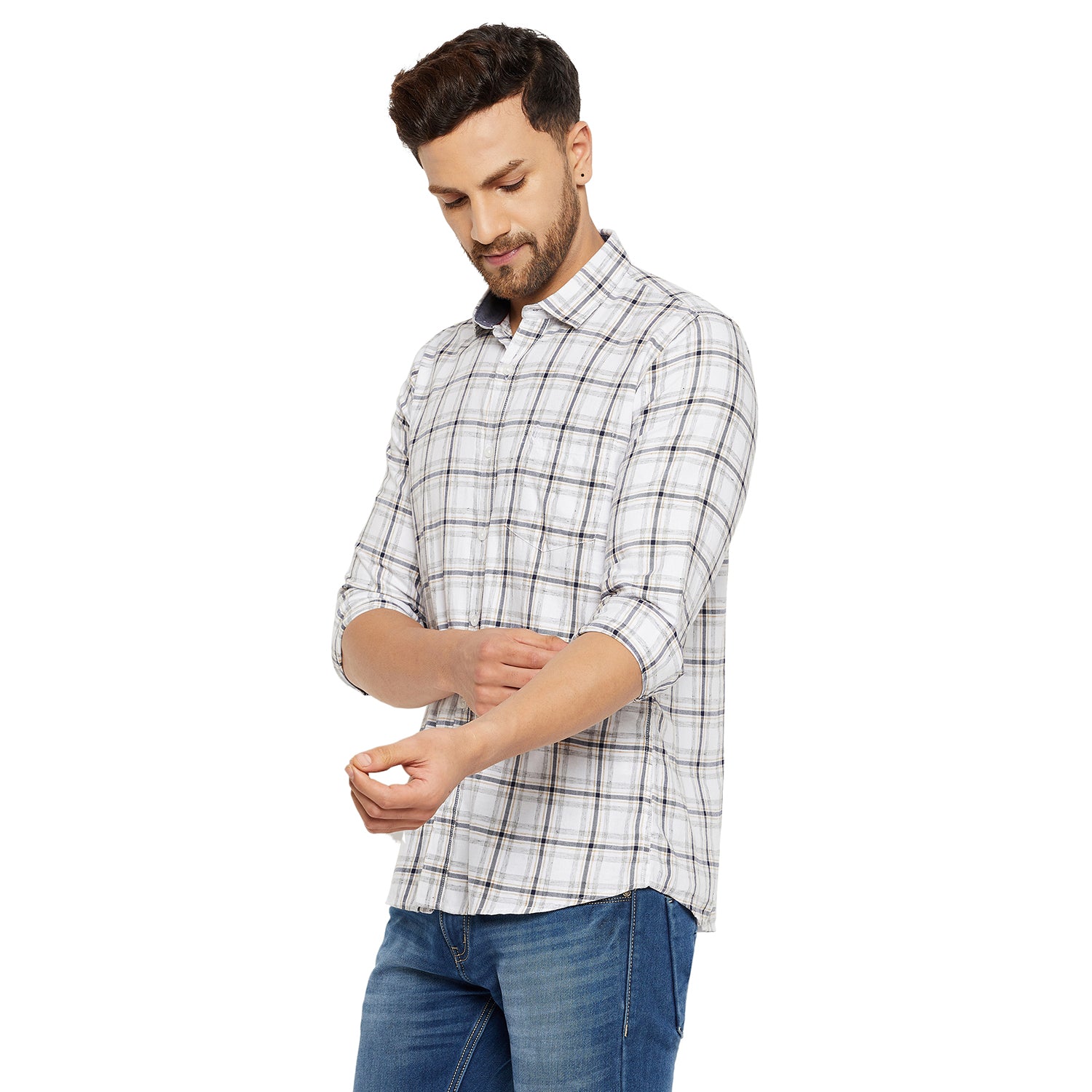 Duke Urban Men Slim Fit Solid Spread Collar Casual Shirt (SDO8CKLC)