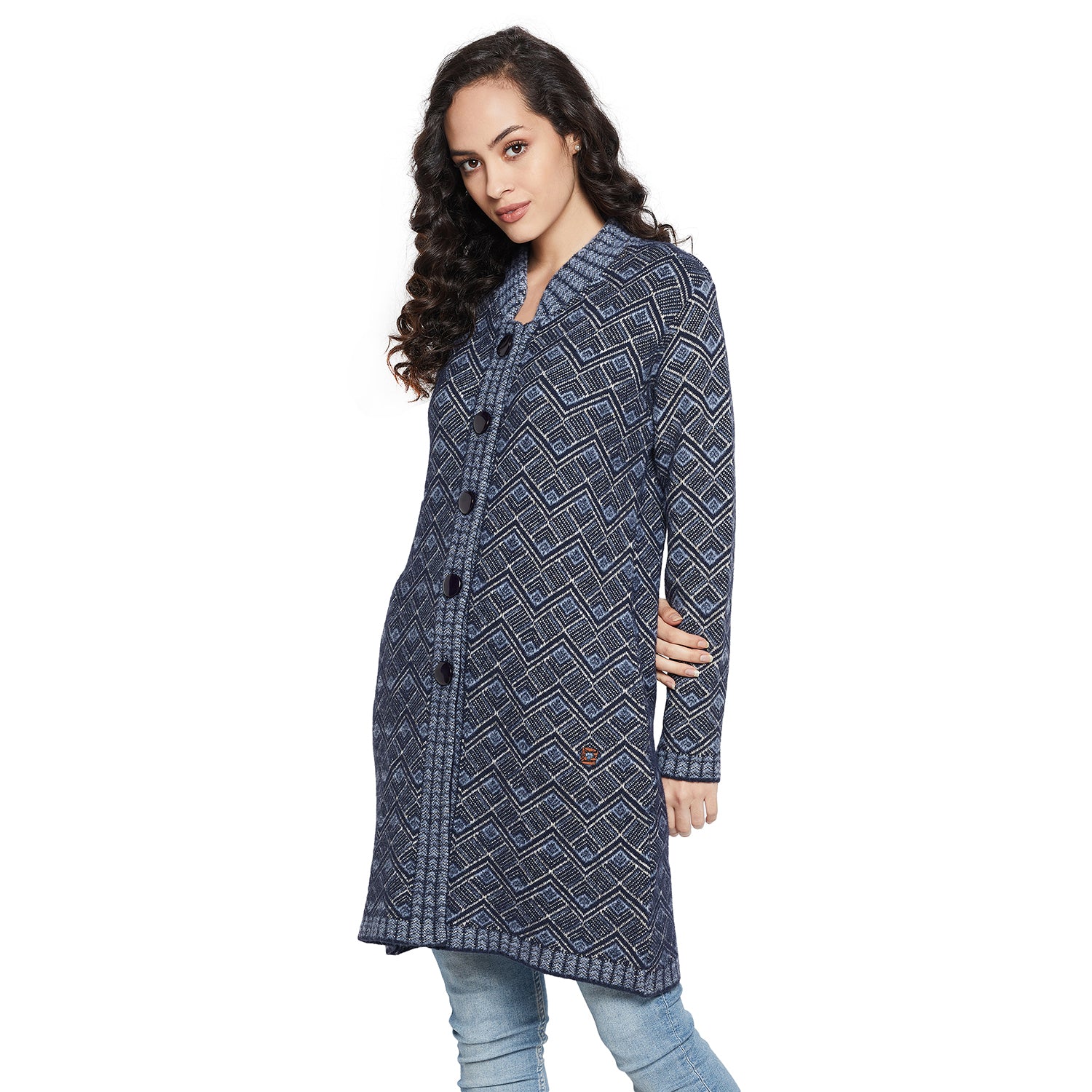 Duke Urban Women Full sleeve Collared Neck Cardigan (SDS1090)