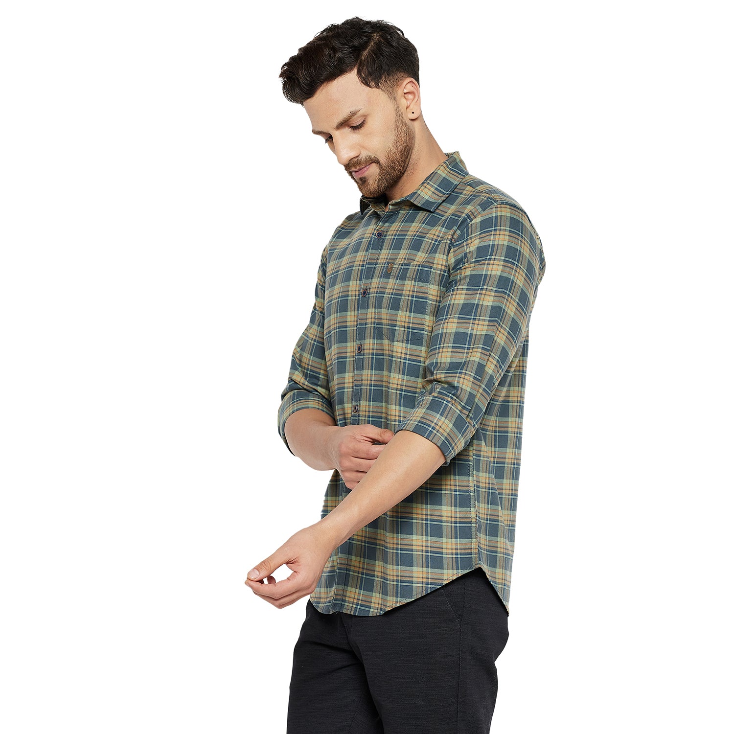 Duke Stardust Men Slim Fit Solid Spread Collar Casual Shirt (SDO5CKOK)