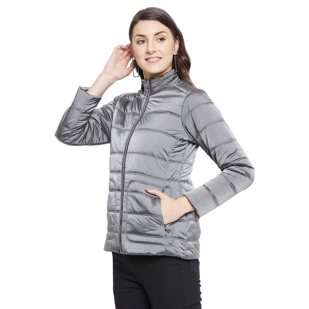 Duke Urban Women Full Sleeve Mettalic Quilted Jacket (SDZ6703)