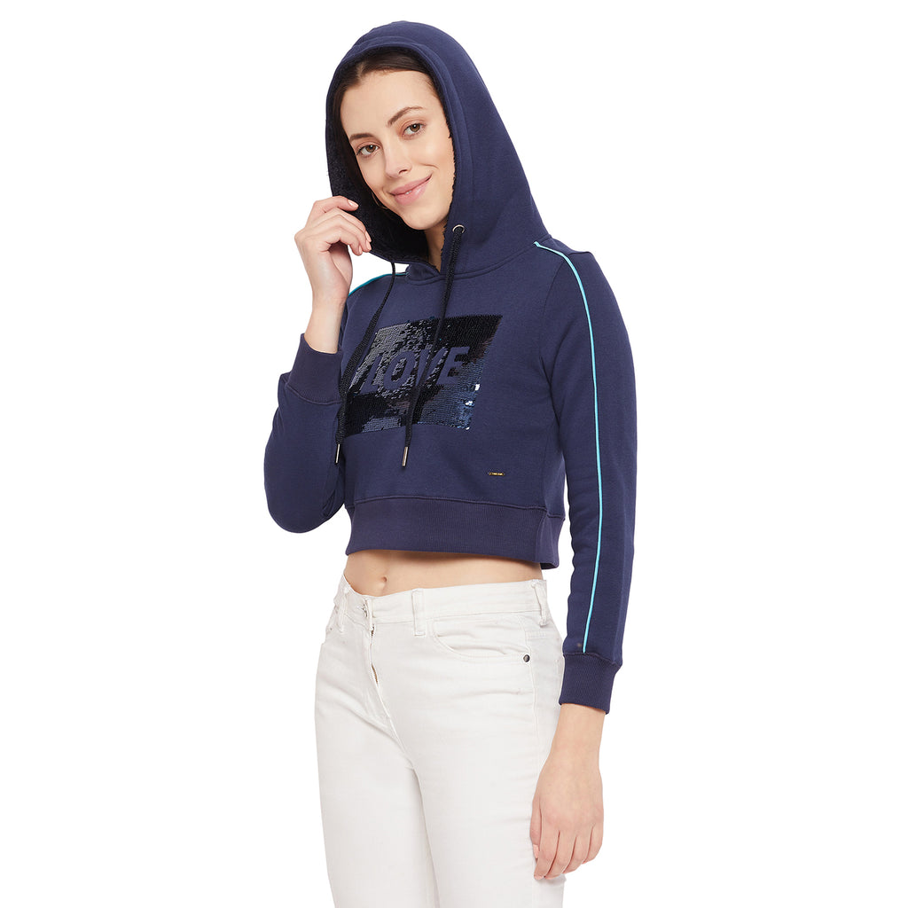 Duke Stardust Women Hooded Crop Sweatshirt (LFX762)