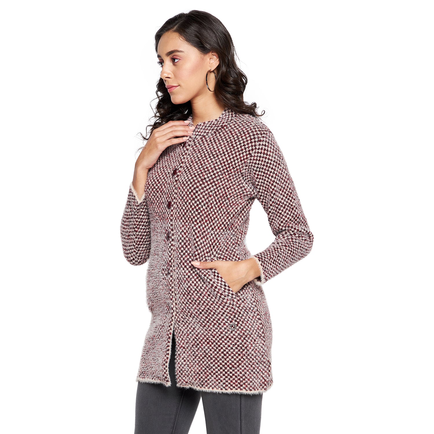Duke Urban Women Full sleeve Collared Neck Cardigan (SDS1117)