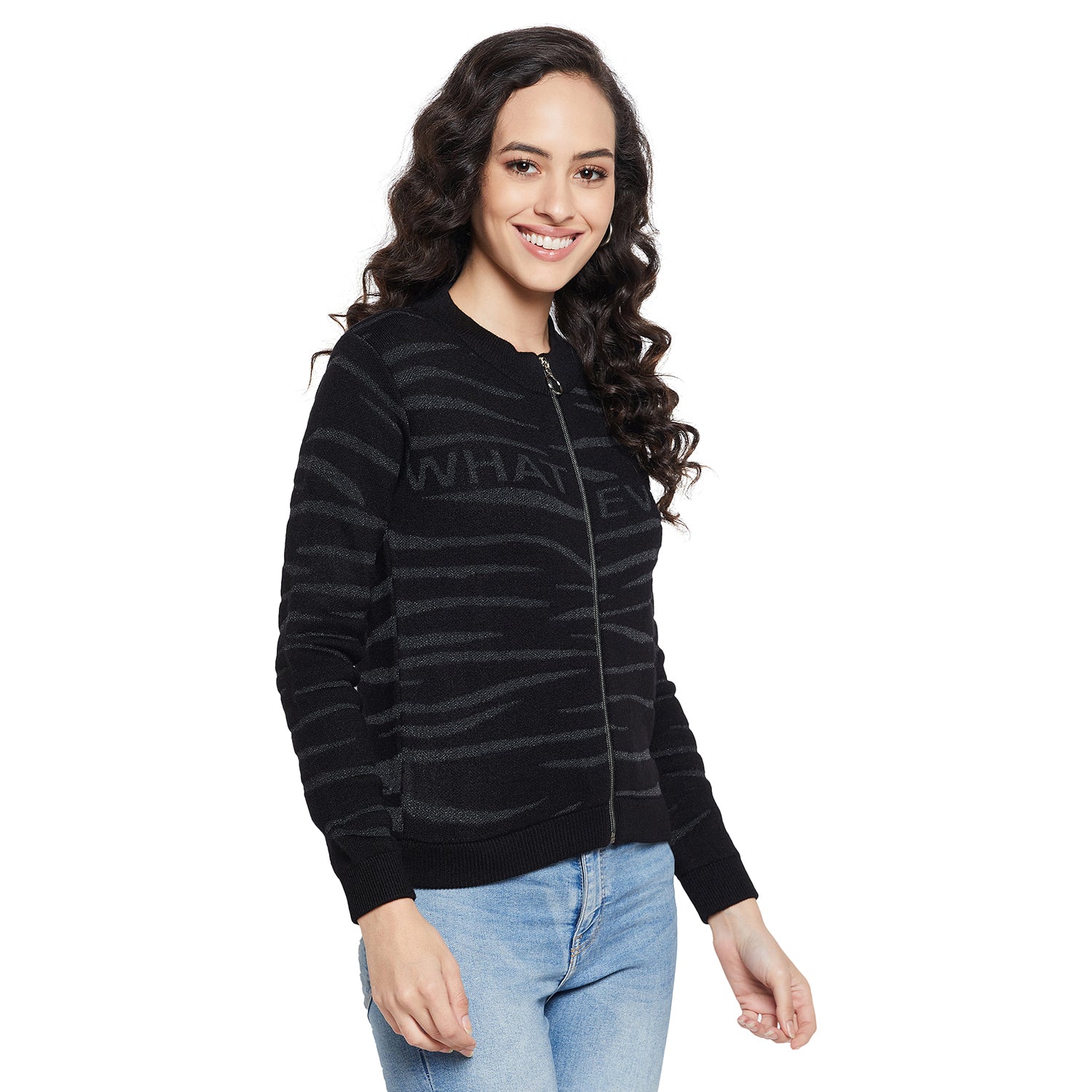 Duke Urban Women Full sleeve Round Neck Zipper Cardigan (SDS1004)