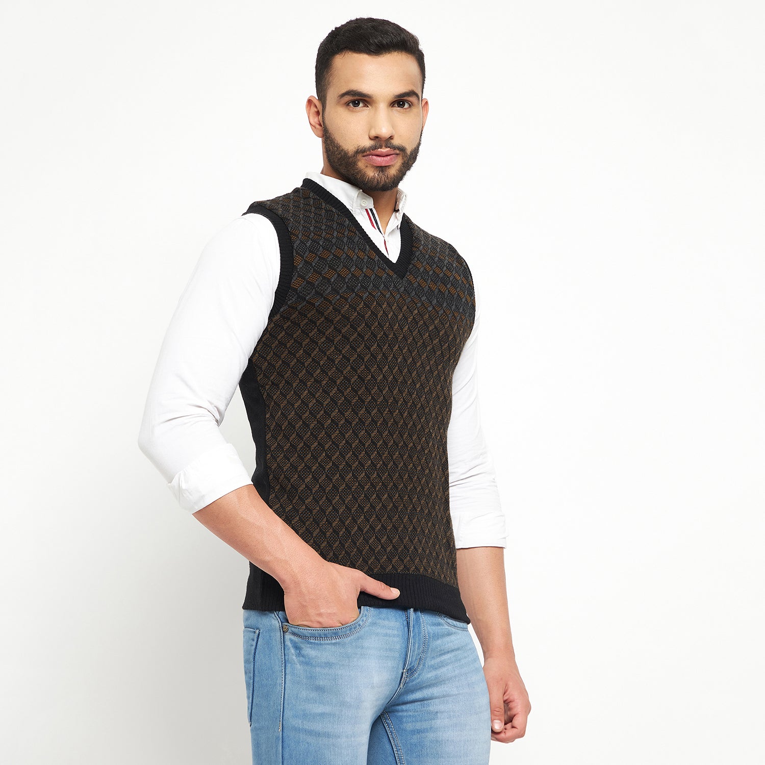 Duke Urban Men Sleeveless Reversible Sweater (SDS2041)