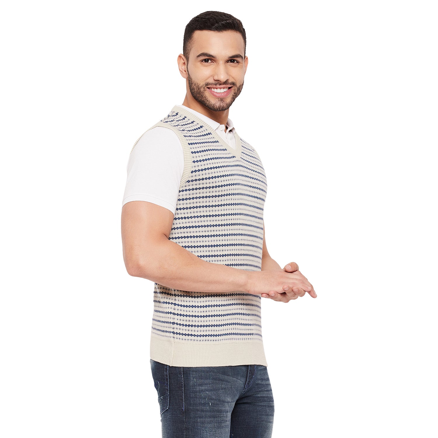 Duke Urban Men Printed Sleeveless Sweater (SDS2034)