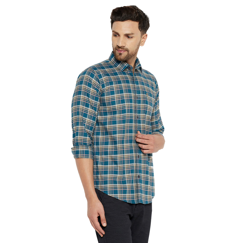 Duke Stardust Men Slim Fit Solid Spread Collar Casual Shirt (SDO5CKOK)