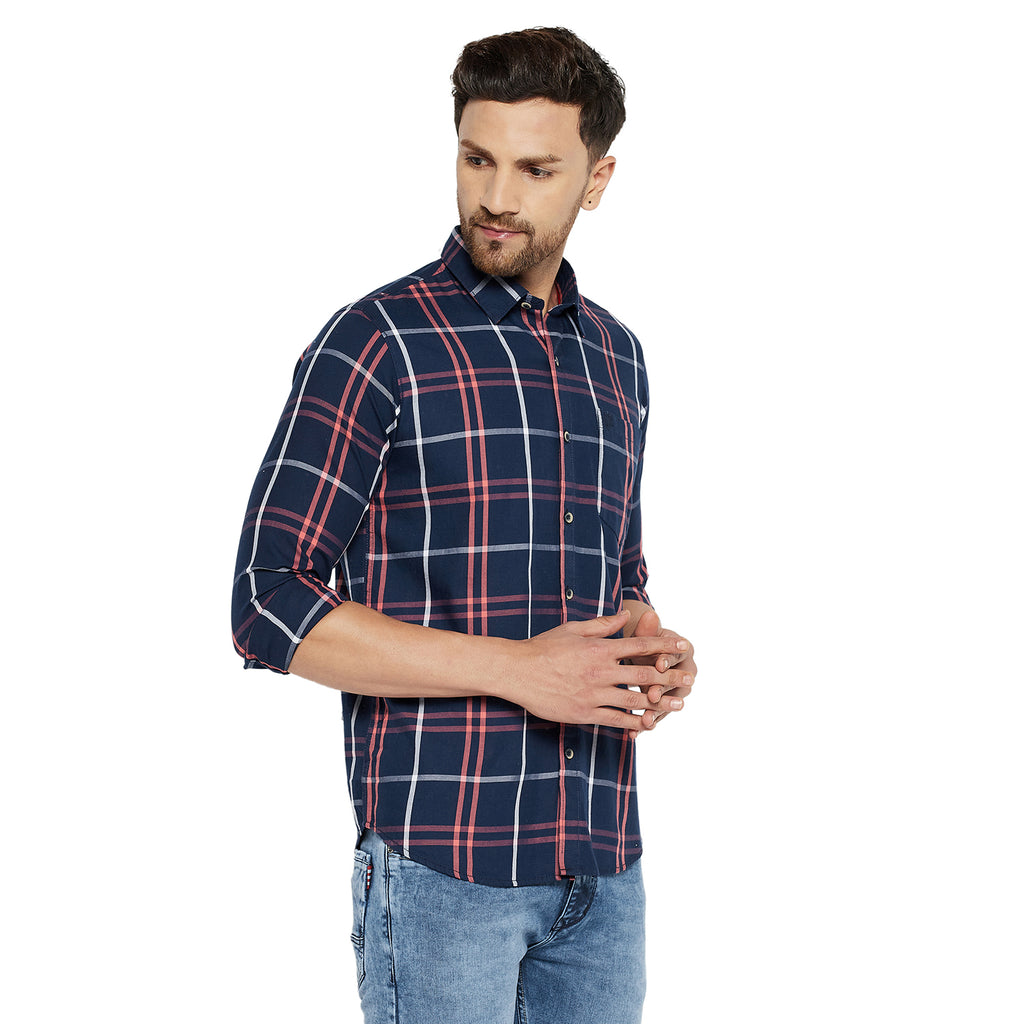 Duke Stardust Men Slim Fit Checkered Spread Collar Casual Shirt (SD7CKTPQ)