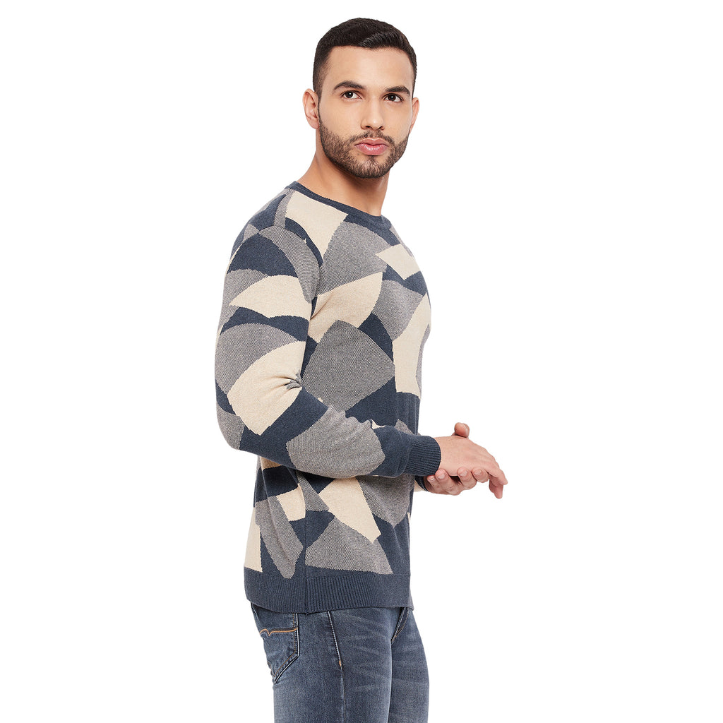 Duke Stardust Men Full Sleeve Self Design Sweater (SDS2074)