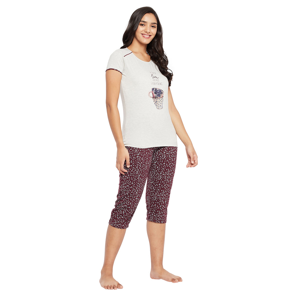 Duke Urban Women Printed Top & Capri Set (LFX855)
